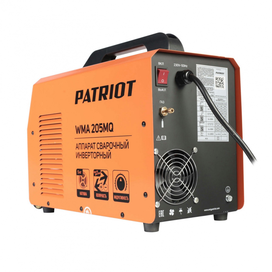 Аппарат сварочный WMA 205 MQ, 200 А, инверторный PATRIOT 605302155