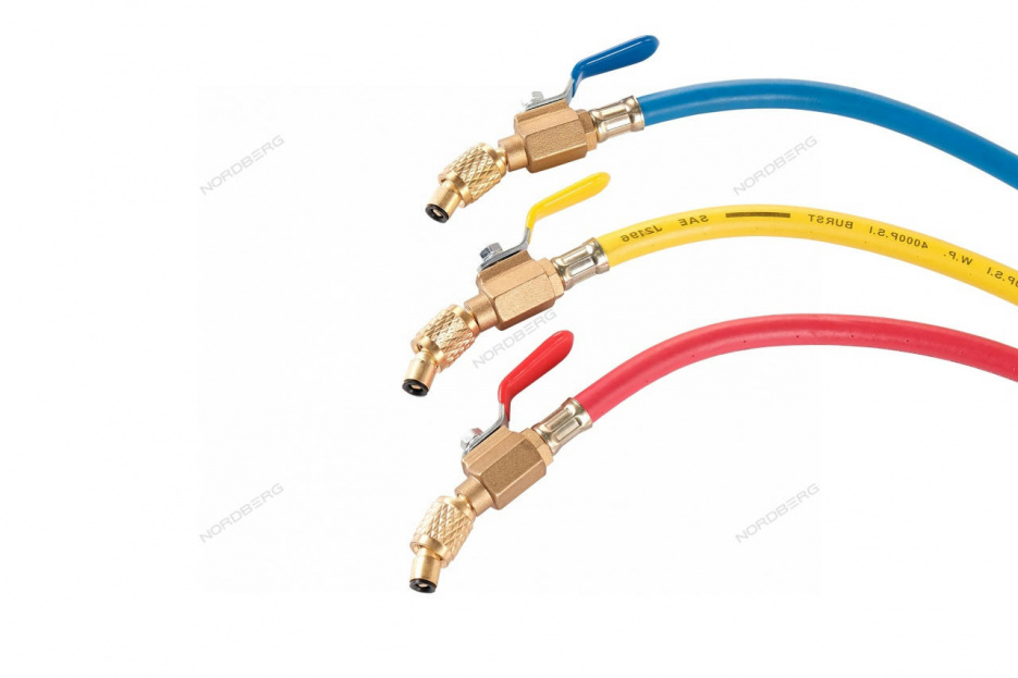 Шланг заправочный для фреона 1/4"SAE х1/4"SAE, 3,0 м NORDBERG NFH30